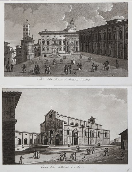Veduta della Piazza d'Arezzo in Toscana / Veduta della Cattedrale …