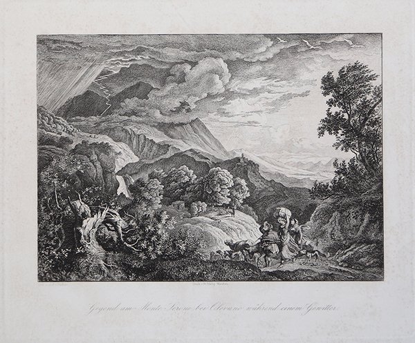 Gegend am Monte Serone bei Olevano während einem Gewitter