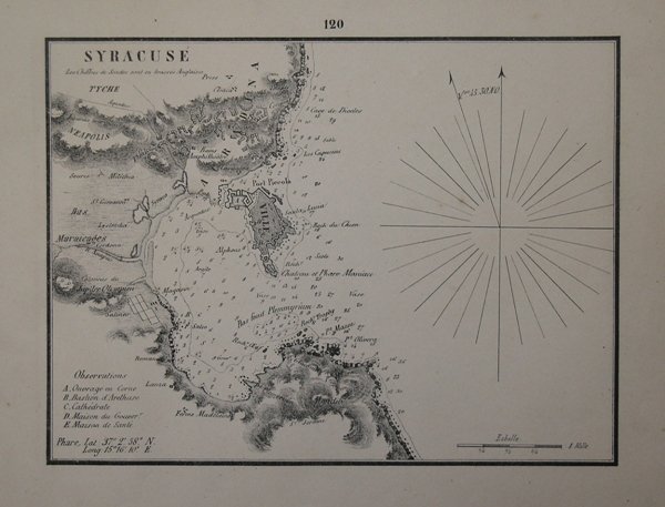 Syracuse Les Chiffres de Sondes sont en brasses Anglaises