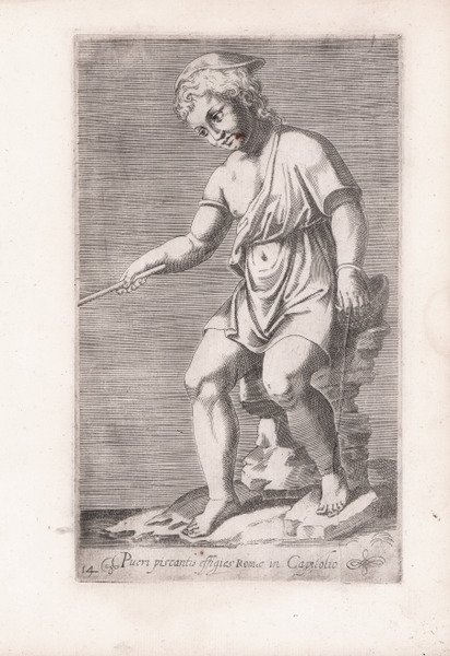 Pueri piscantis effigies Romae in Capitolio