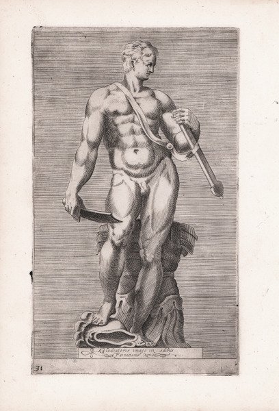 Gladiatoris imago in aedibus Farnesianis Rome (Gladiatore Farnese)