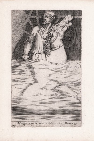 Horatij imago in aedibus cuiusdam nobilis Romam (Orazio Coclite)