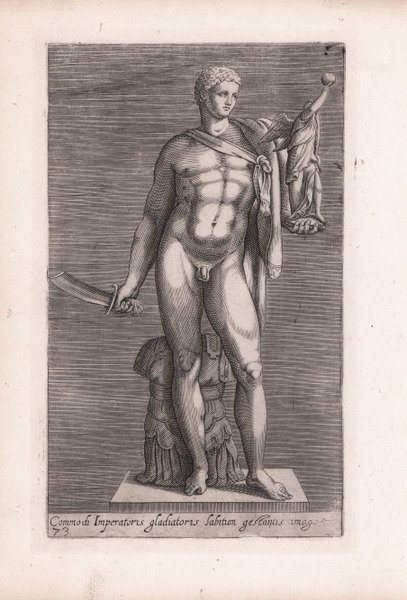 Commo di Imperatoris gladiatoris habitum gestantis imago