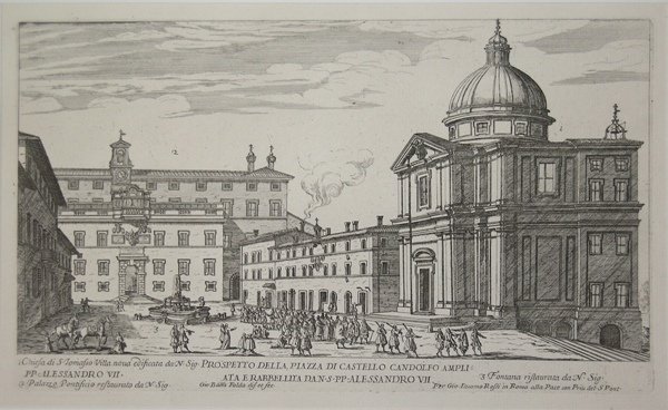 Prospetto della Piazza di Castello Candolfo ampliata e rabbellita da …