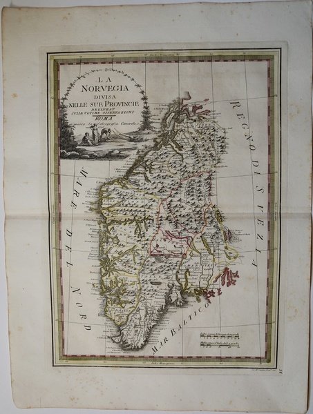 La Norvegia divisa nelle sue Provincie delineate sulle ultime osservazioni