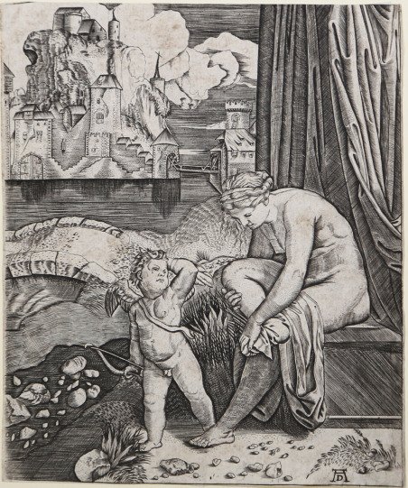 Venere che si asciuga il piede dopo il bagno