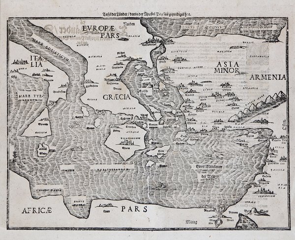 Tafel der Lender darin der Apostel Paulus geprediget hat