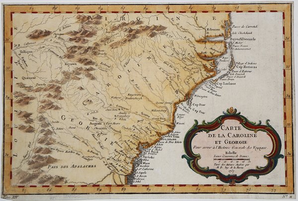 Carte de la Caroline et Georgie