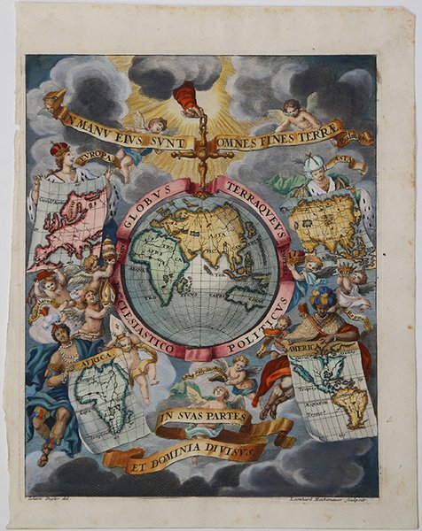 Globus Terraqueus Ecclesiastico Politicus In Suas Partes et Dominia Divisus.