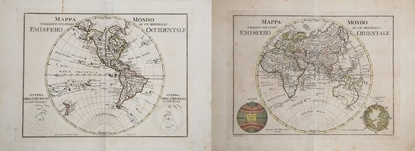 Mappa-Mondo tagliato sul piano di un meridiano Emisfero Orientle - …