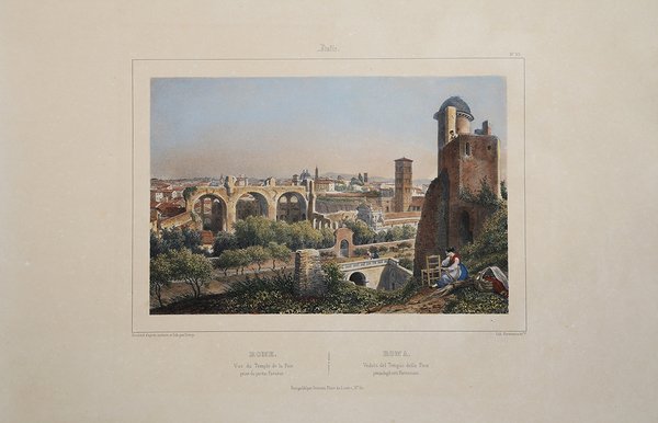 Rome. Vue du Temple de la Paix prise du jardin …