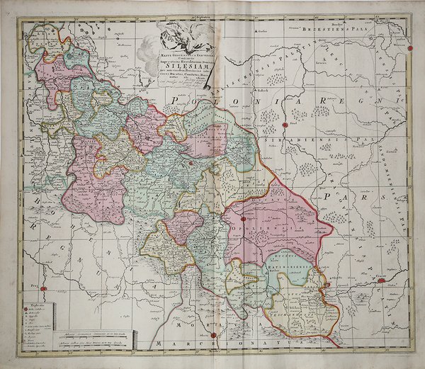 Mappa Geographica Exactissima Continens Imperatoris Haereditarium Dominium Silesiam, nec non …
