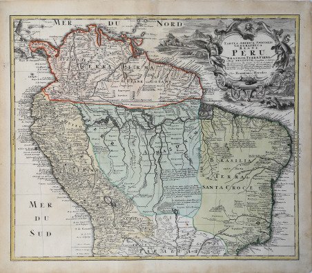 Tabula Americae Specialis Geographica Regni Peru Brasiliae Terrae Firmae & …
