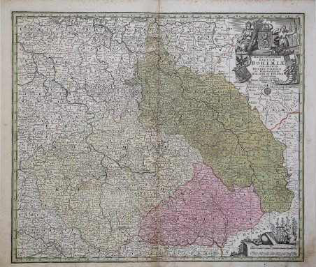 Mappa Geographica Regnum Bohemiae cum Adiunctis Ducatu Silesiae et Marchionatib, …
