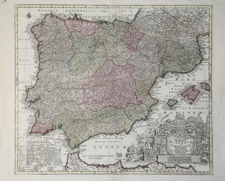 Novissima et accuratissima Regnorum Hispaniae et Portugalliae Mappa Geographica…