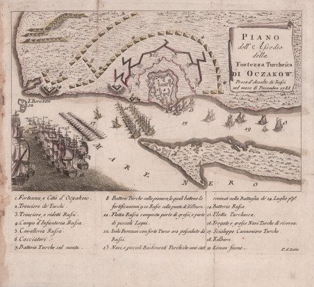 Piano dell'Assedio della Fortezza Turchesca di Oczakow Presa d'Assalto da' …