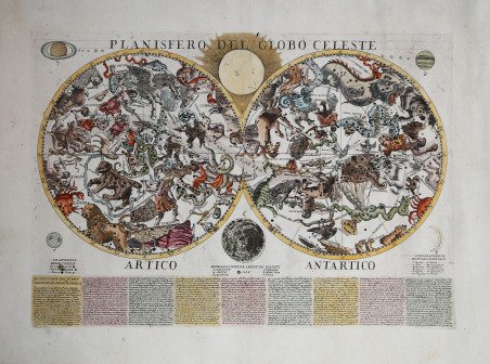 Planisfero del Globo Celeste Artico Antartico