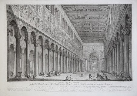 Prospetto interiore Della Basilica di S. Paolo sulla Via Ostiense …