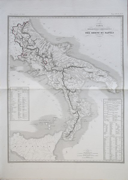 Carta topografica ed idrografica dei contorni di Napoli