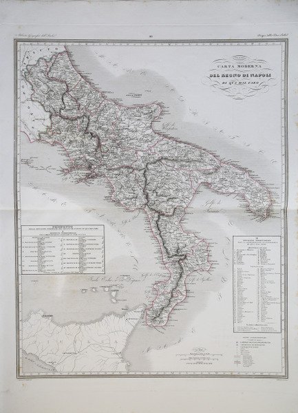 Carta Moderna del Regno di Napoli di qua dal Faro