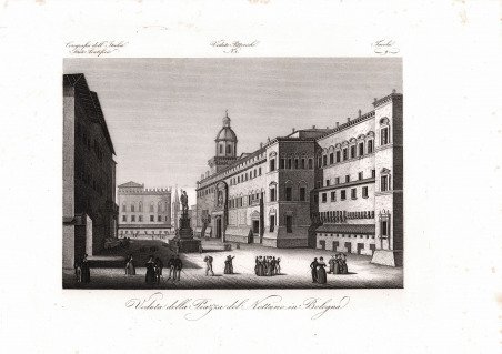 Veduta della Piazza del Nettuno in Bologna