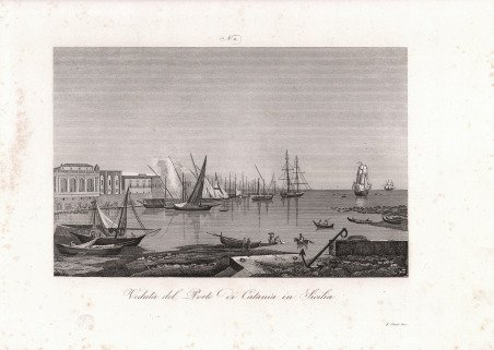 Veduta del Porto di Catania in Sicilia