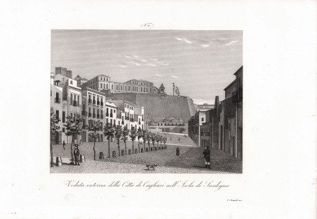 Veduta interna della Città di Cagliari nell'Isola di Sardegna