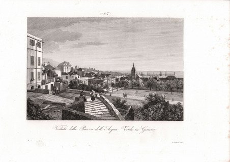 Veduta della Piazza dell'Acqua Verde in Genova