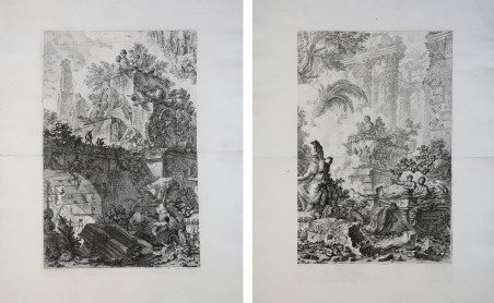 Frontespizio con statua della Minerva - Prova di stampa del …