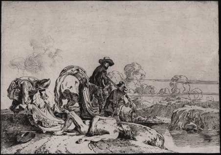 Paesaggio con soldati che depredano un cadavere