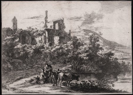 Due mucche nei pressi del fiume, Tivoli