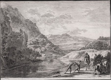 Pescatori sul Tevere, vicino al Monte Soratte