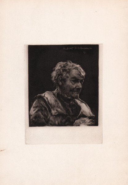 Ritratto di vecchio rivolto a destra