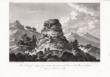 Pic volcanique composé par couches alternatives de Laves & de …