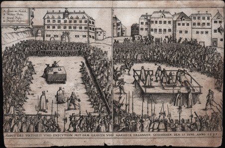 Abris Des Urtheis Und Execution Mit Dem Graven Von Hardeck …