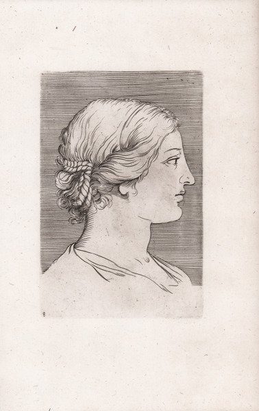 Una testa di donna vista di profilo e girata verso …