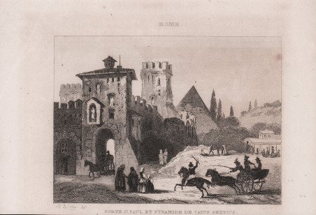 Rome. Porte St. Paul et Pyramide de Caius Sextius