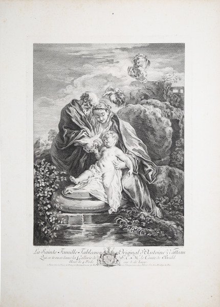 La Sainte Famille Tableau Original d'Antoine Watteau.