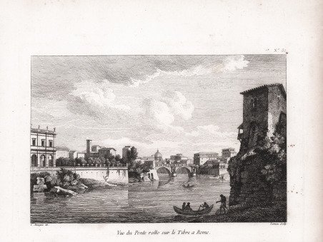 Vue du Ponte rotto sur le Tibre a Rome