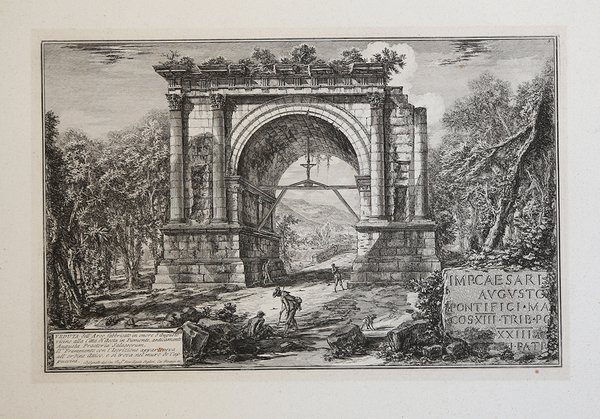Veduta dell'Arco fabbricato in onore d'Augusto vicino alla CittÃ di … | Immagine principale