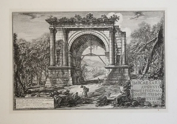 Veduta dell'Arco fabbricato in onore d'Augusto vicino alla CittÃ di …