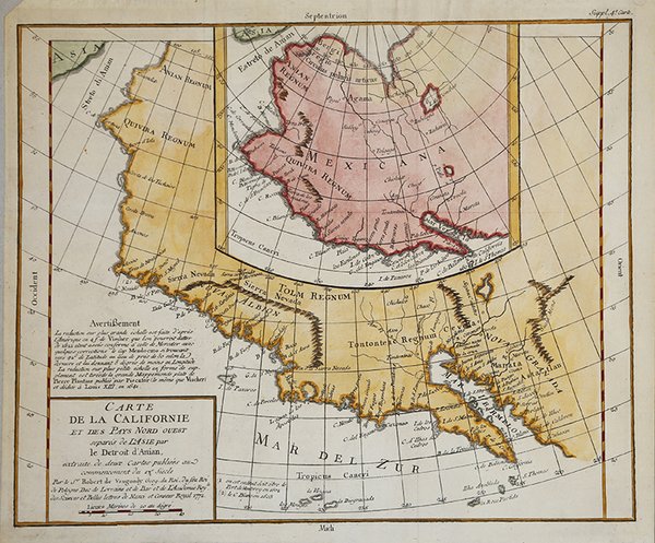Carte de la Californie et des Pays Nord Ovest separés …