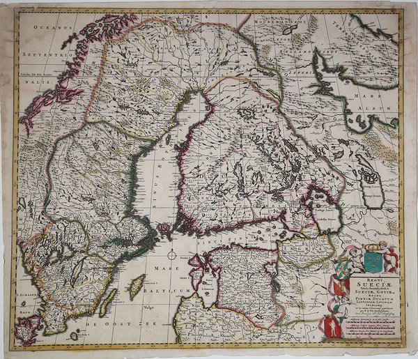 Regni Sueciae Tabula Generalis, divisa in Sueciae, Gotiae Regna Finniae …
