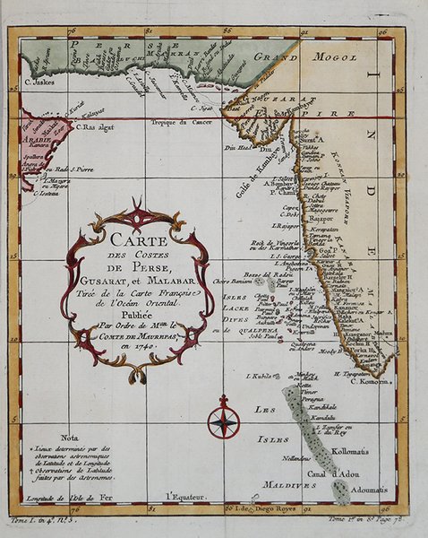 Carte des Costes de Perse, Gusarat, et Malabar…