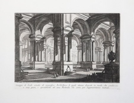 Gruppo di Scale ornato di magnifica Architettura.