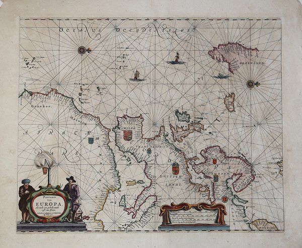 Pascaart van Europa, Als mede een gedeelt vande cust von …