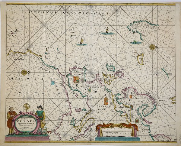 Pas-kaart van Europa met een gedeelte van de kunst van …