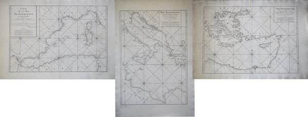 Carte de la Mer Mediterranée en Trois Feuilles