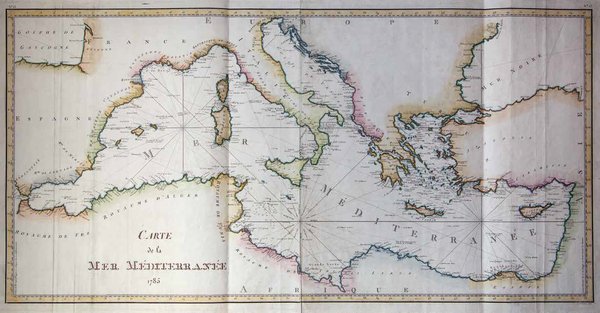 Carte de la Mer Mèditerranée 1785