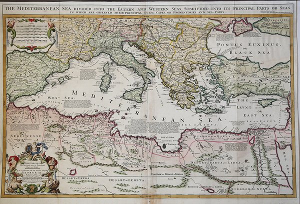 The Mediterranean Sea Divided Into The Eastern and Western Seas, …